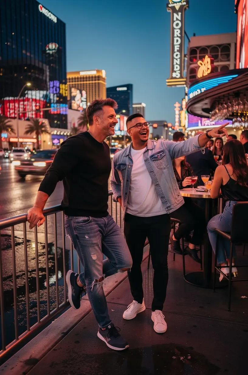 Model wearing slim-fit men's jeans standing outdoors, showcasing comfortable and stylish denim from China.